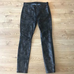 7 For All Mankind Skinny Jeans Soft Shiny Metallic